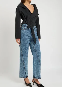 Twisted straight-leg jeans
