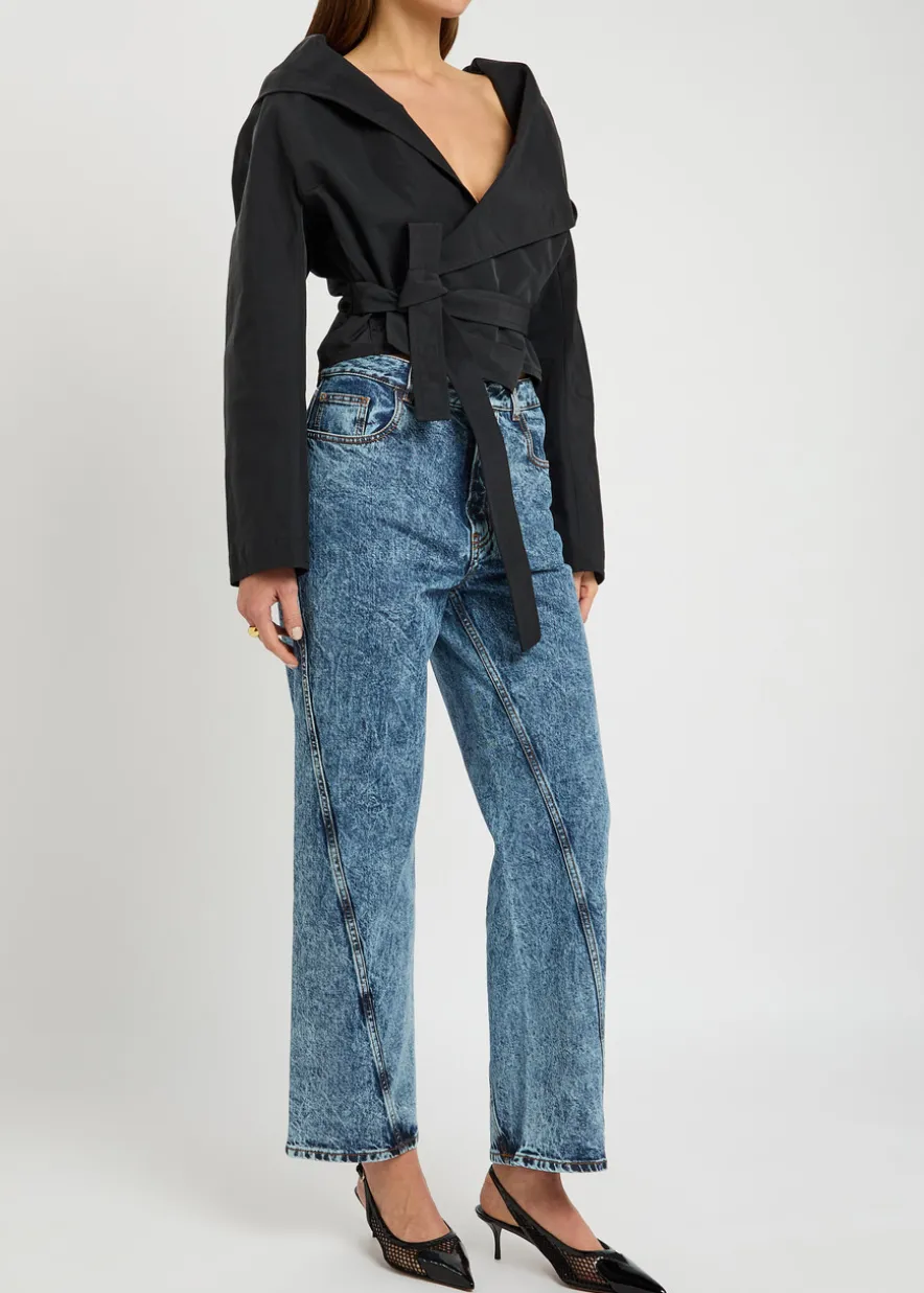Twisted straight-leg jeans