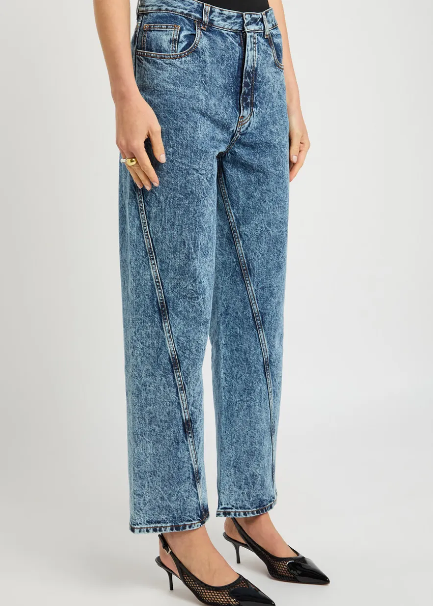 Twisted straight-leg jeans