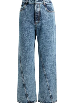Twisted straight-leg jeans