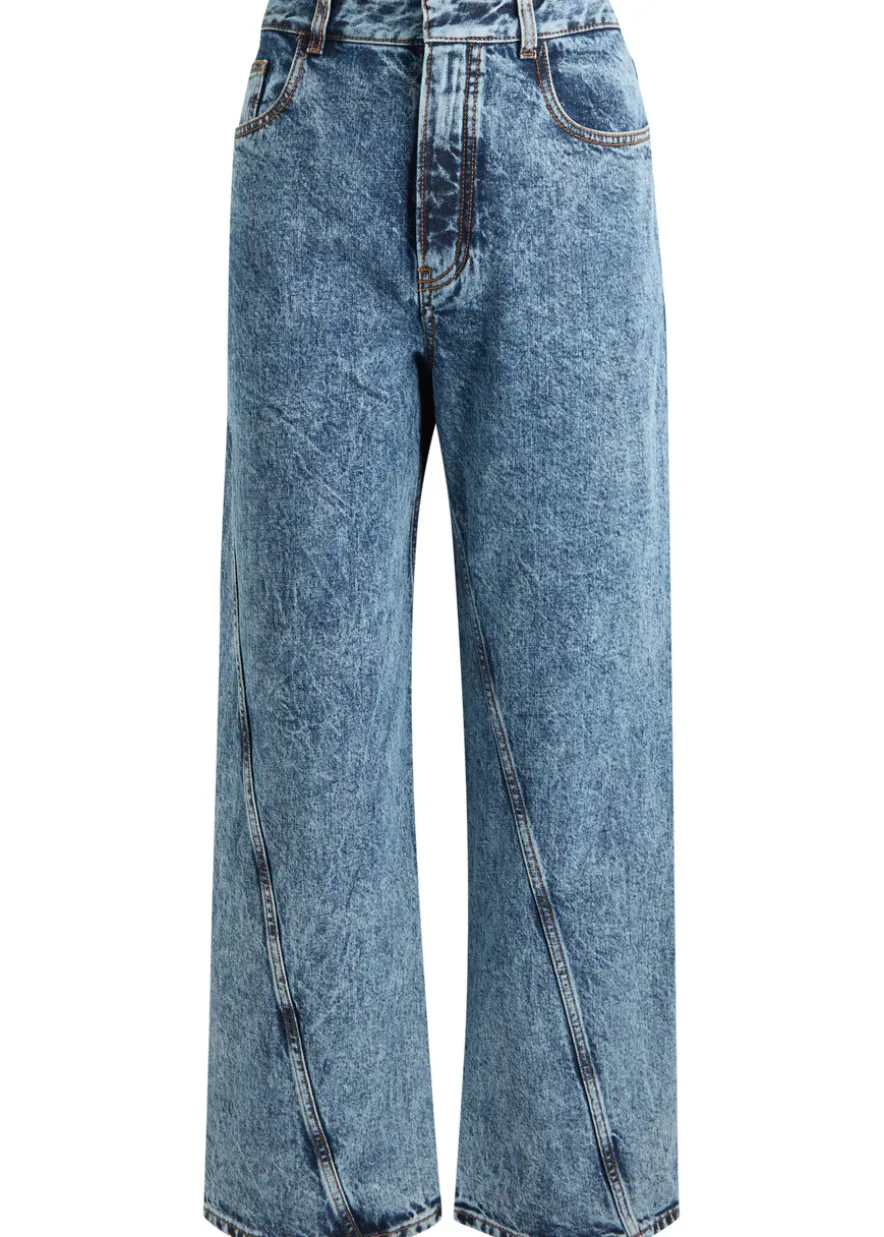 Twisted straight-leg jeans