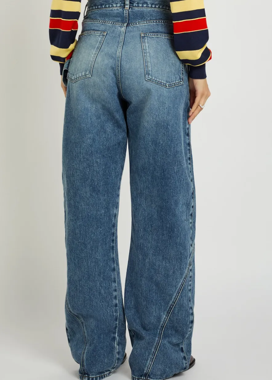 Twisted straight-leg jeans