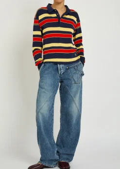 Twisted straight-leg jeans