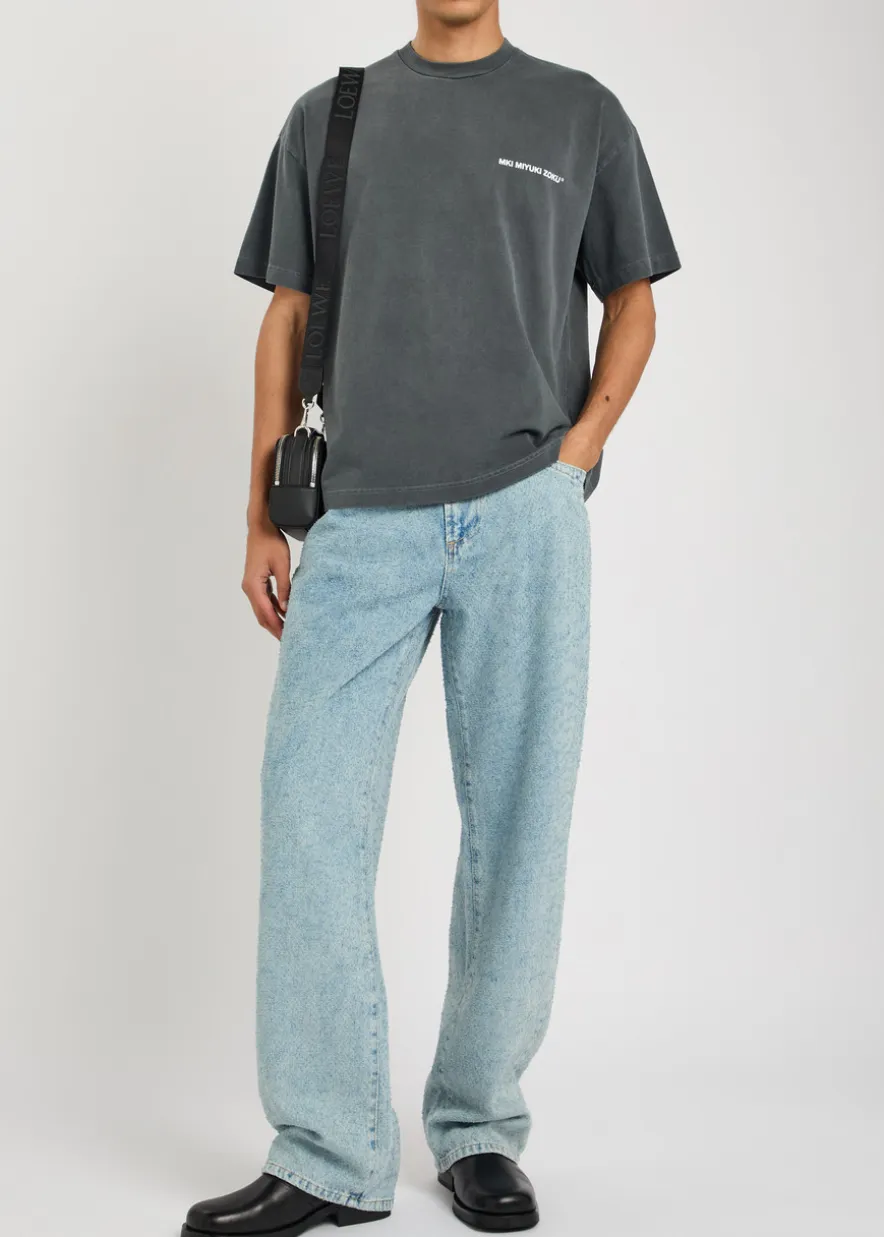 Twisted Weave textured wide-leg jeans