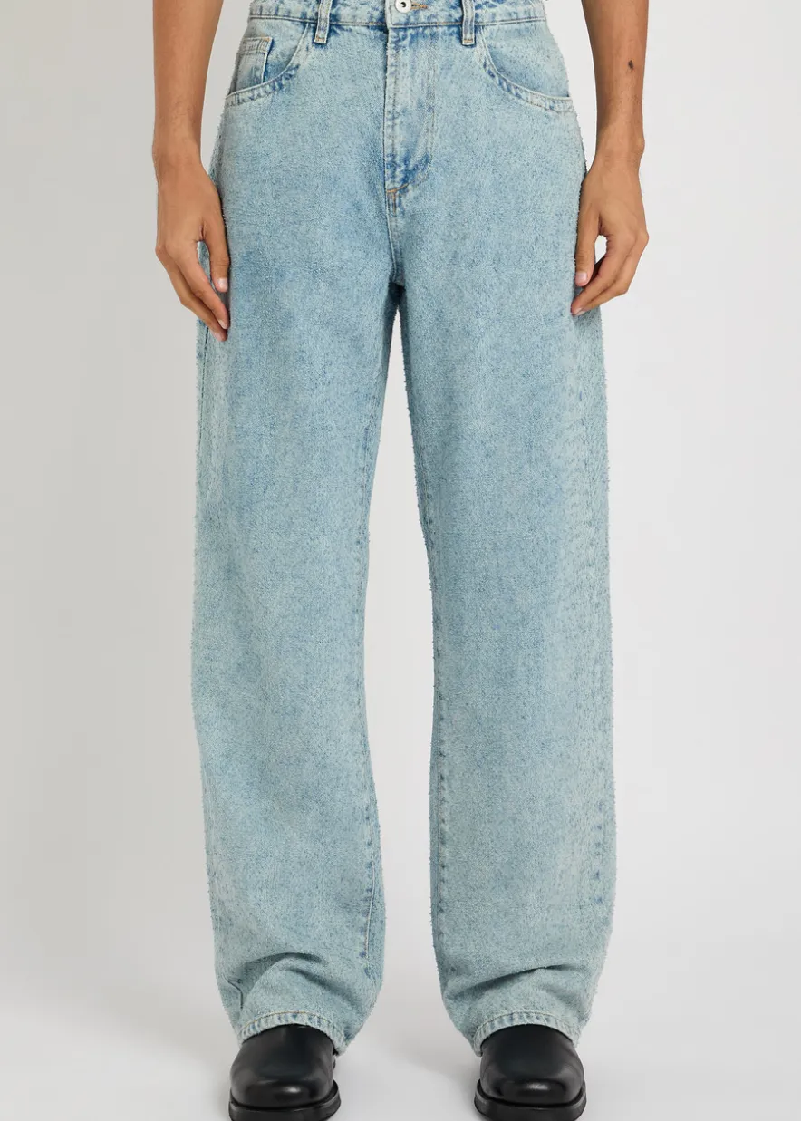 Twisted Weave textured wide-leg jeans