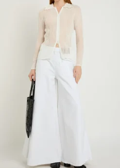 Twist pleated semi-sheer chiffon top
