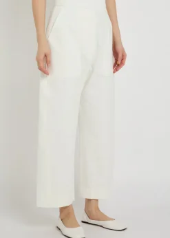 Twist straight-leg cotton trousers
