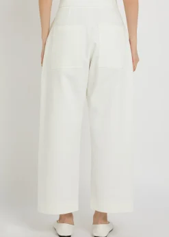 Twist straight-leg cotton trousers