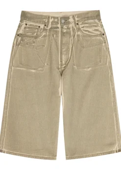 Two-tone denim shorts