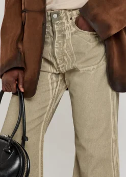 Two-toned wide-leg jeans