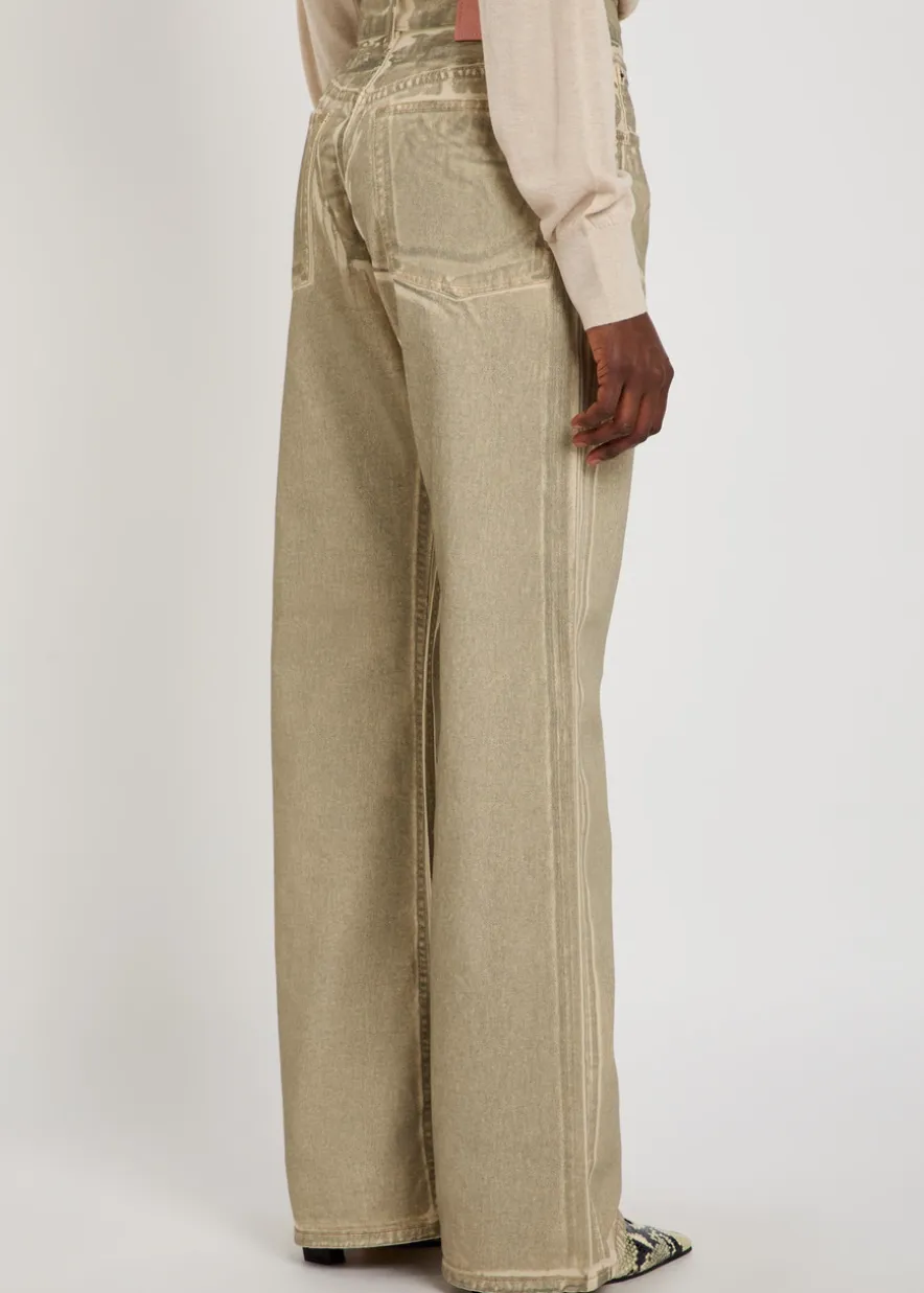 Two-toned wide-leg jeans