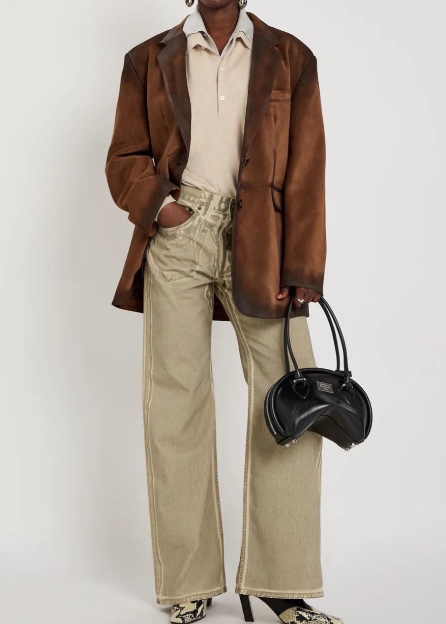 Two-toned wide-leg jeans
