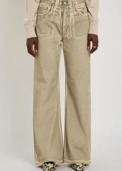 Two-toned wide-leg jeans