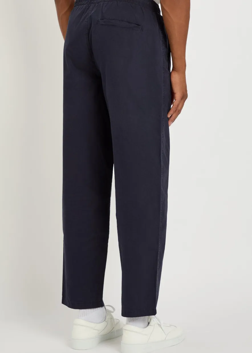 Tyne tapered-leg cotton-poplin trousers