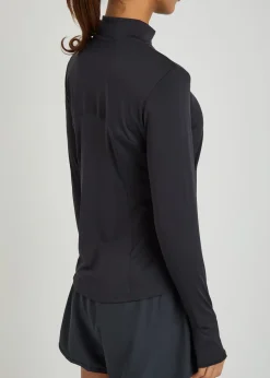 Ultralite half-zip stretch-jersey gym top