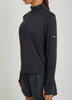Ultralite half-zip stretch-jersey gym top