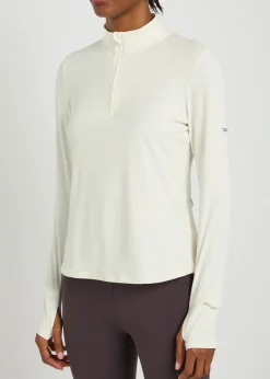 Ultralite half-zip stretch-jersey gym top
