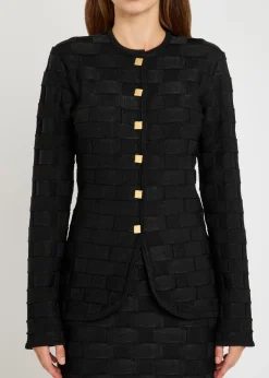 Uma checked knit cardigan