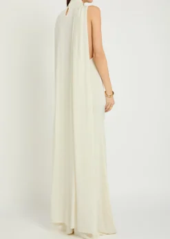 Umay cape-effect stretch-jersey gown