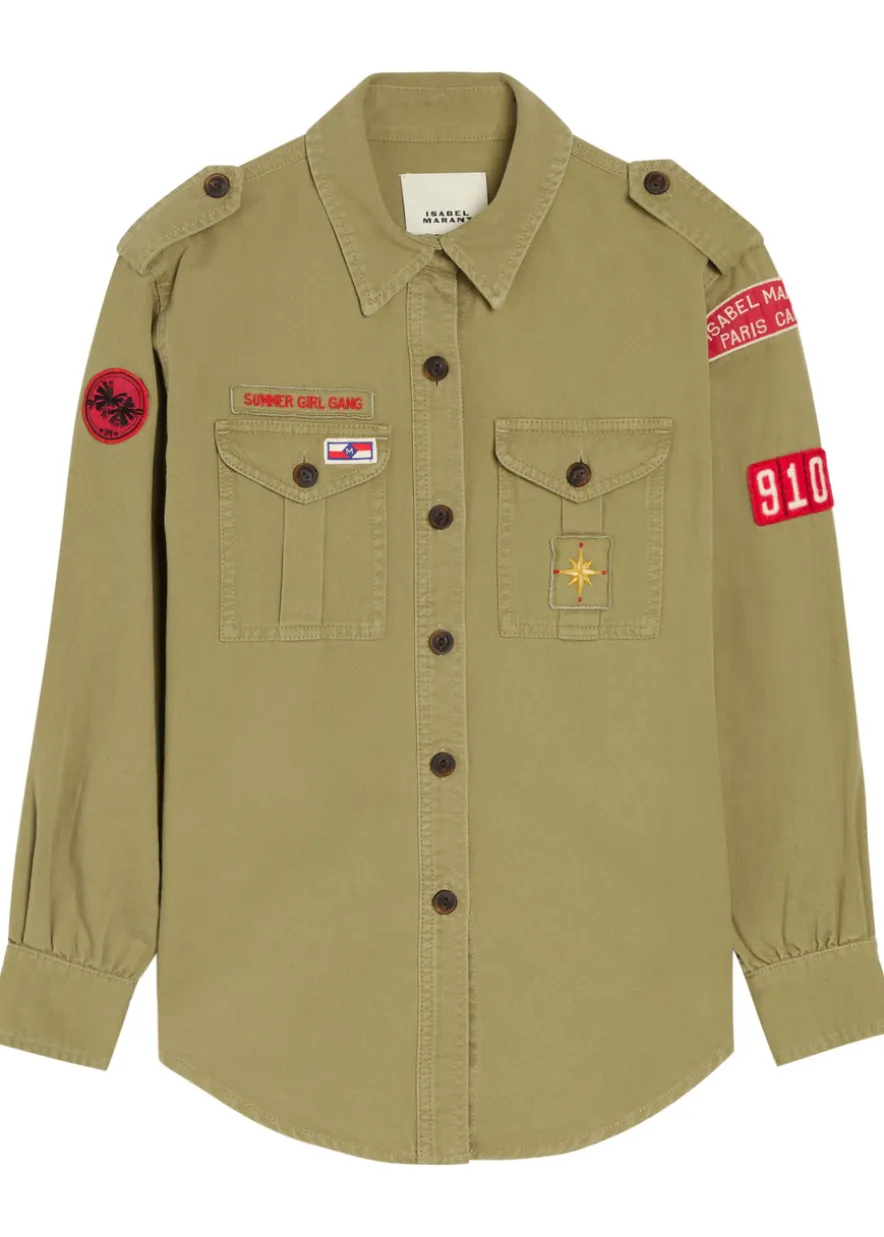 Umberta appliquéd twill shirt