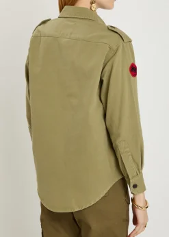 Umberta appliquéd twill shirt