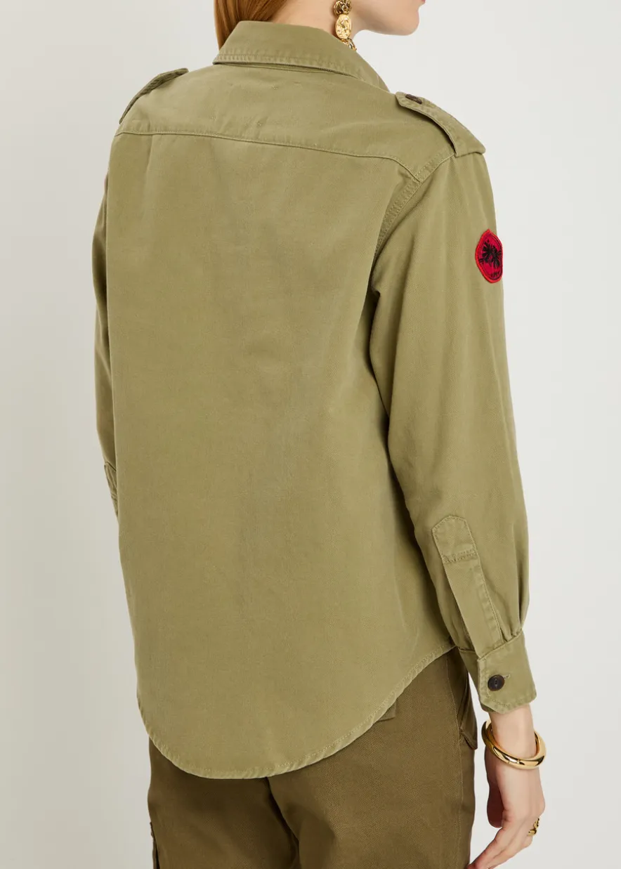 Umberta appliquéd twill shirt
