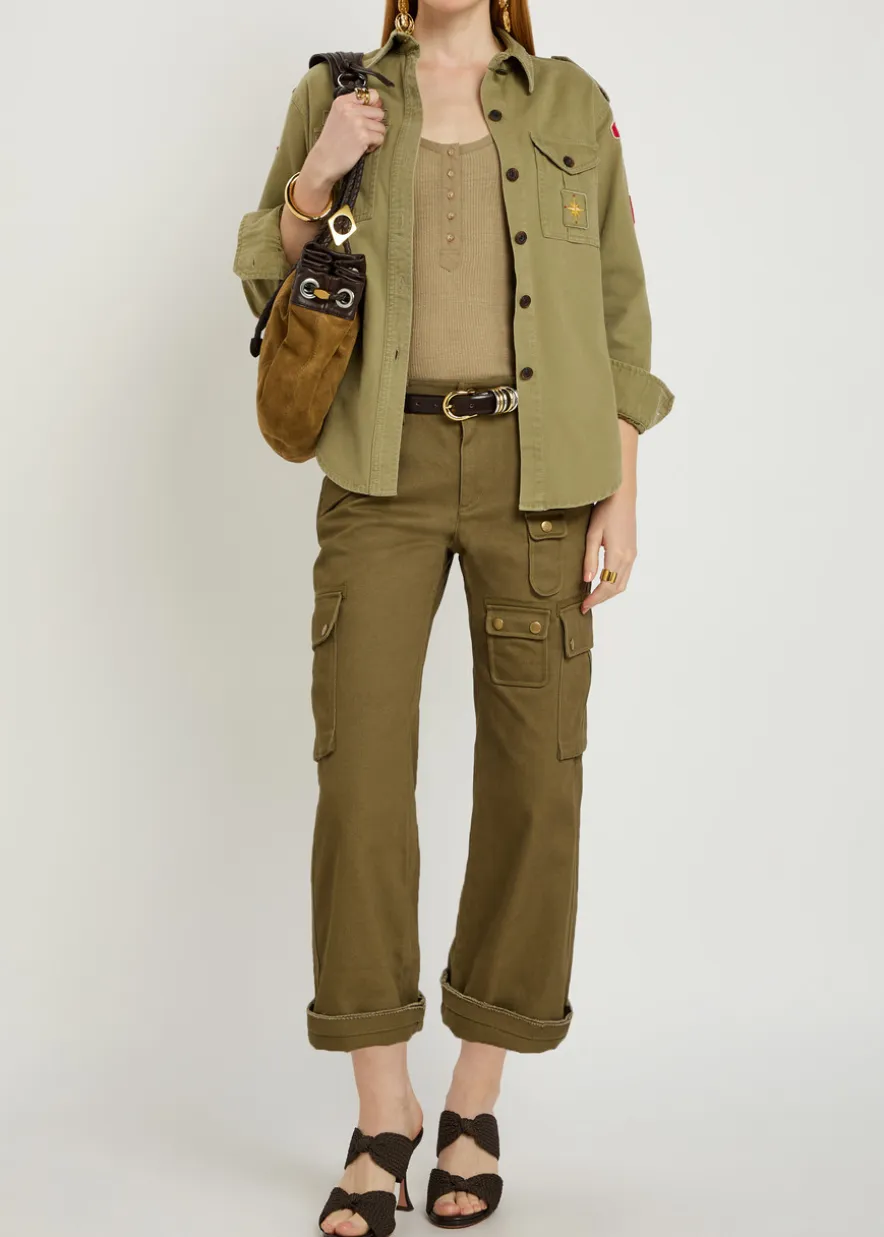 Umberta appliquéd twill shirt