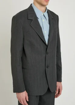 Unconstructed Ceremony pinstriped woven blazer