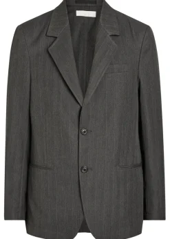 Unconstructed Ceremony pinstriped woven blazer