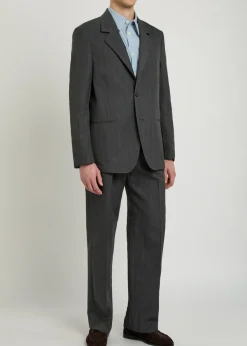 Unconstructed Ceremony pinstriped woven blazer
