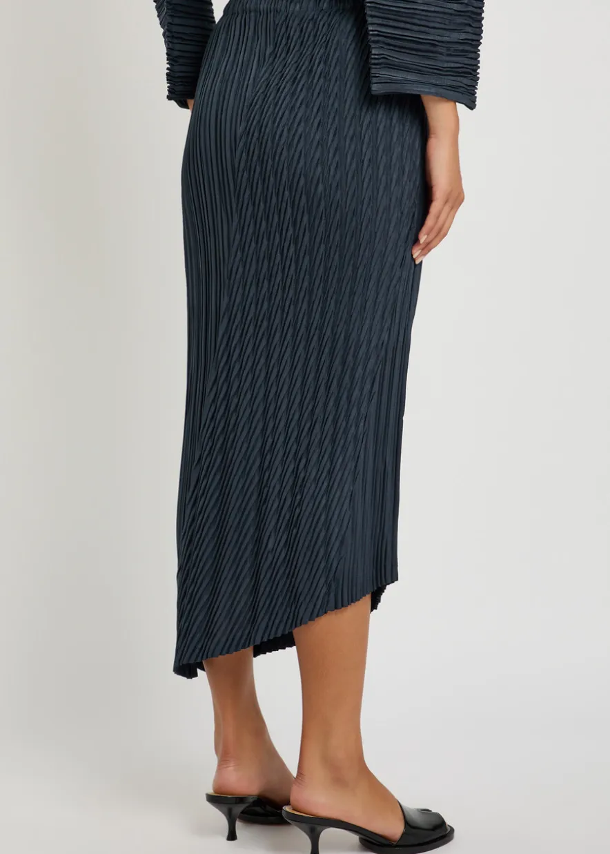 Unfurling Pleats woven midi skirt