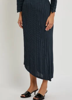 Unfurling Pleats woven midi skirt