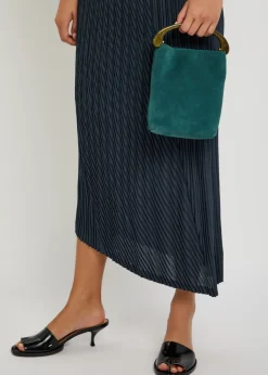 Unfurling Pleats woven midi skirt