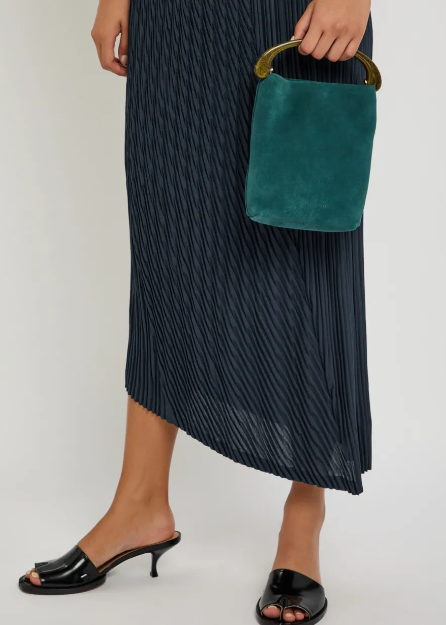 Unfurling Pleats woven midi skirt