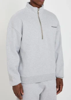 Uniform half-zip cotton-blend sweatshirt