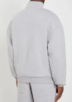 Uniform half-zip cotton-blend sweatshirt