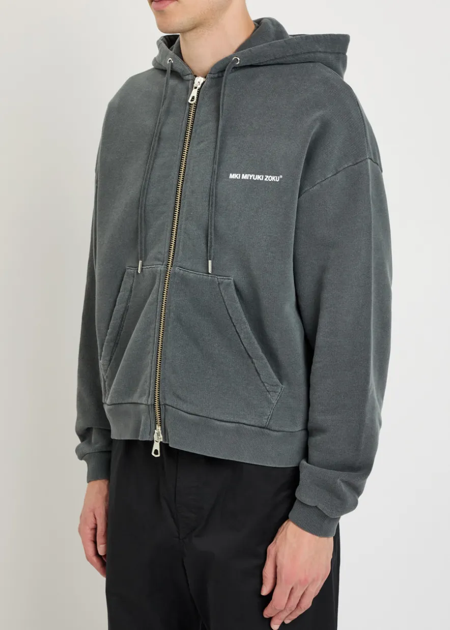 Uniform hooded cotton-blend sweatshirt