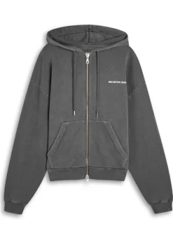 Uniform logo hooded cotton-blend sweatshirt