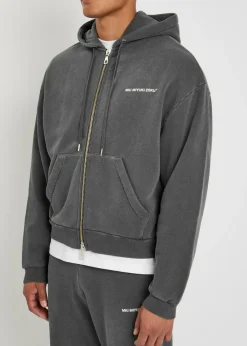 Uniform logo hooded cotton-blend sweatshirt