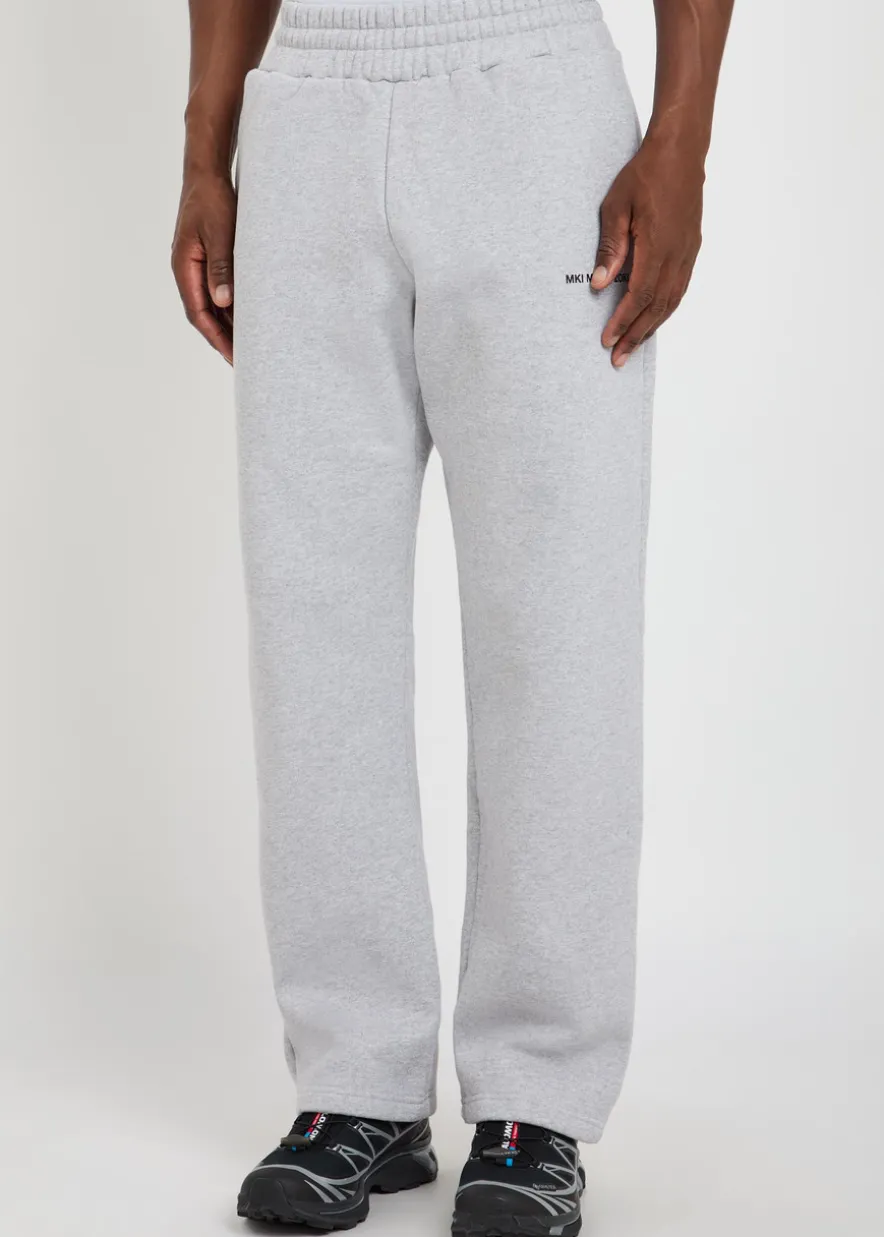 Uniform wide-leg cotton-blend sweatpants