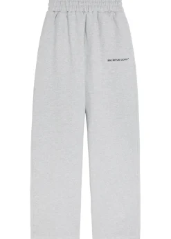 Uniform wide-leg cotton-blend sweatpants