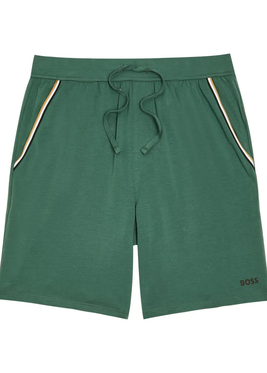 Unique logo stretch-cotton shorts
