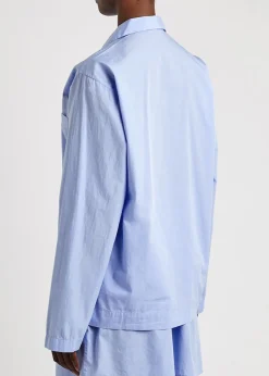 Unisex striped poplin pyjama top