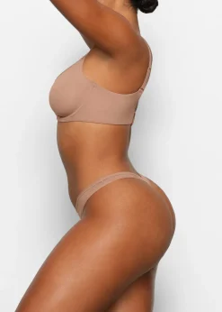 Unlined stretch-jersey demi bra