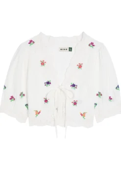 Ursula floral-embroidered cotton top