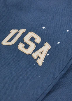 USA appliquéd cotton sweatpants