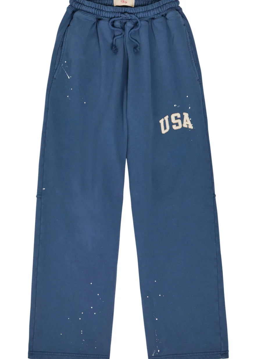 USA appliquéd cotton sweatpants