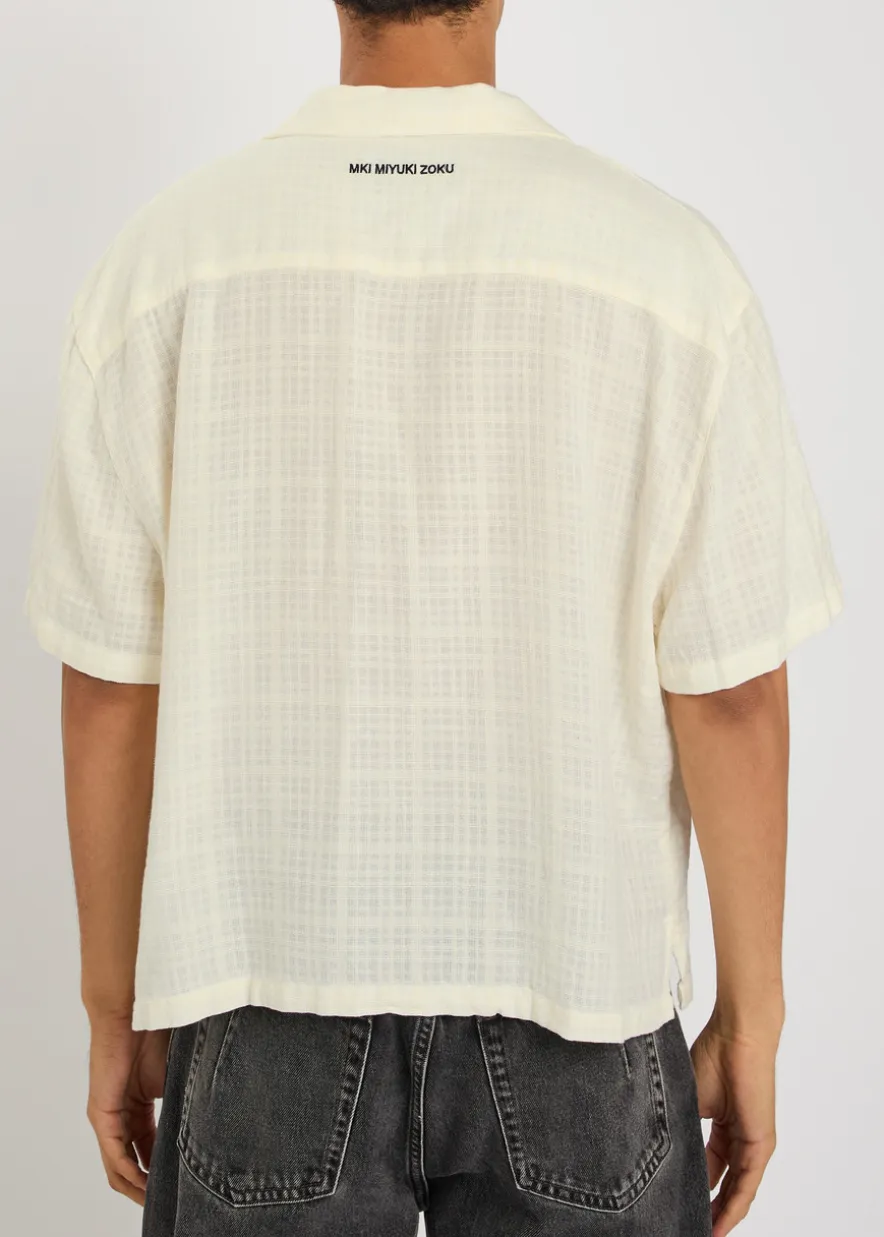 Vacation checked-weave cotton shirt