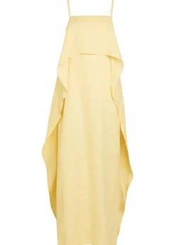 Valencia draped linen maxi dress