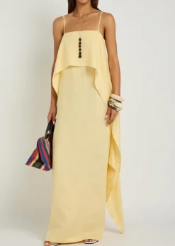 Valencia draped linen maxi dress